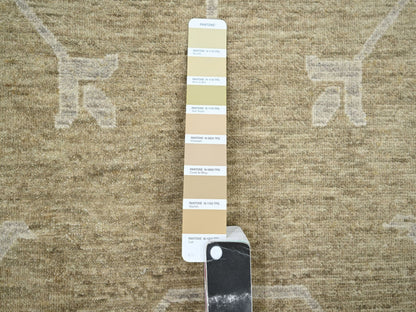 Brown 8'1" x 10'1" Oushak / Peshawar Hand knotted Wool Rug - Sku: O076166