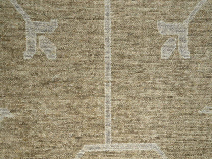 Brown 8'1" x 10'1" Oushak / Peshawar Hand knotted Wool Rug - Sku: O076166