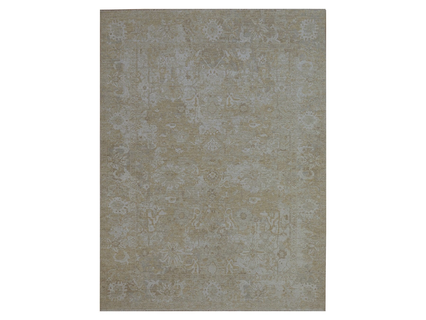Sultanabad Oushak hand-knotted wool rug in Beige, 9'1" x 12'2" — SKU O076168