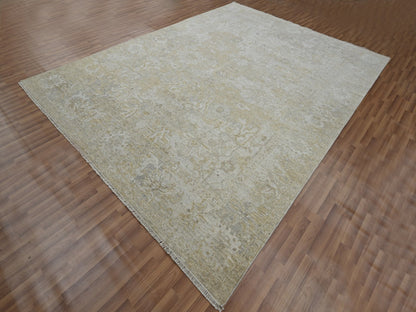 Beige 9'1" x 12'2" Oushak And Peshawar Hand knotted Wool Rug - Sku: O076168