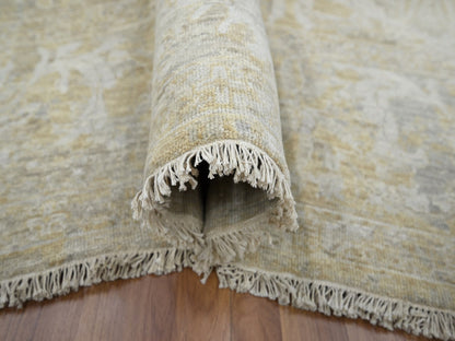 Beige 9'1" x 12'2" Oushak And Peshawar Hand knotted Wool Rug - Sku: O076168