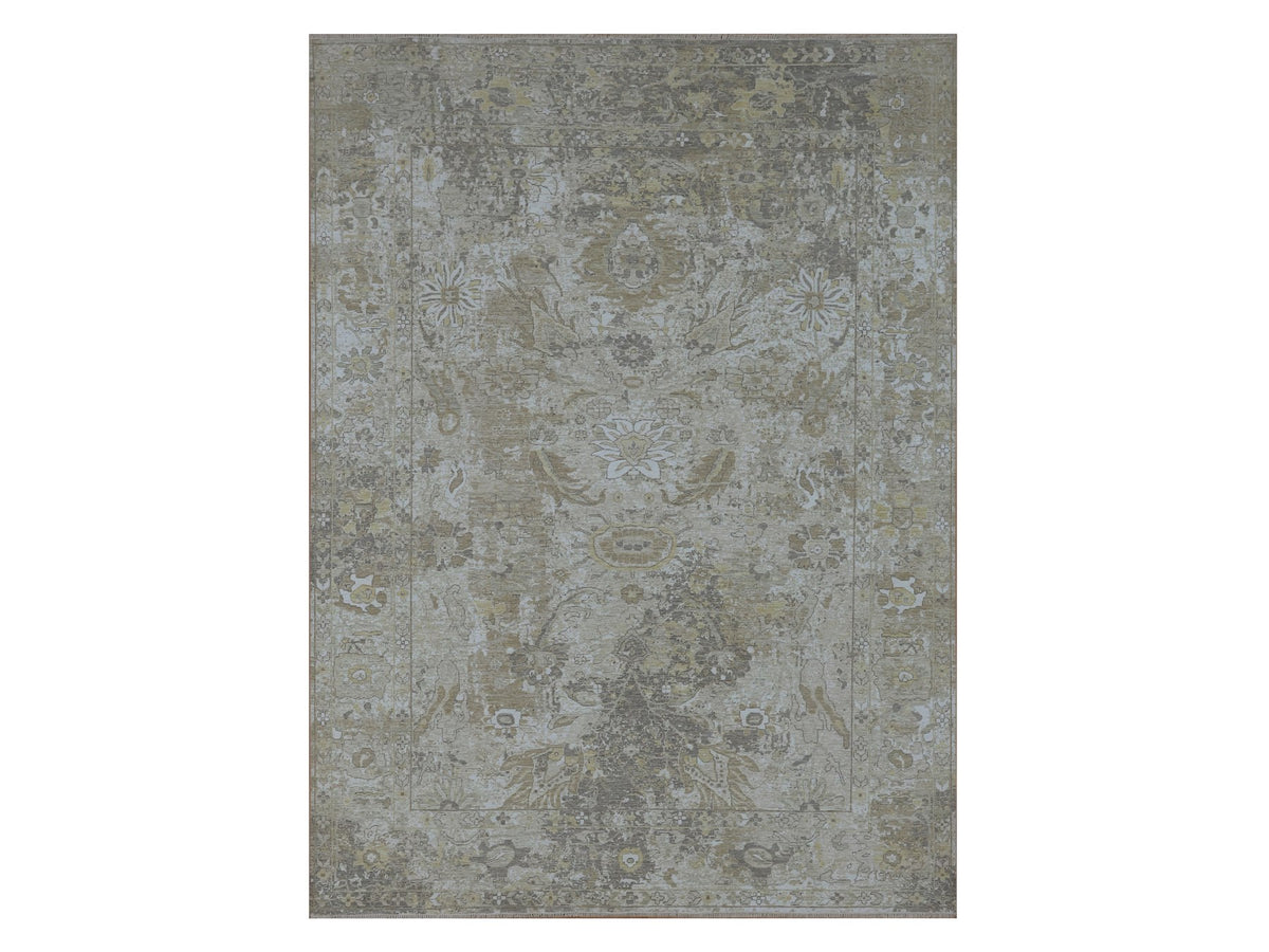 Sultanabad Oushak hand-knotted wool rug in Gray, 9'2" x 12'5" — SKU O076169
