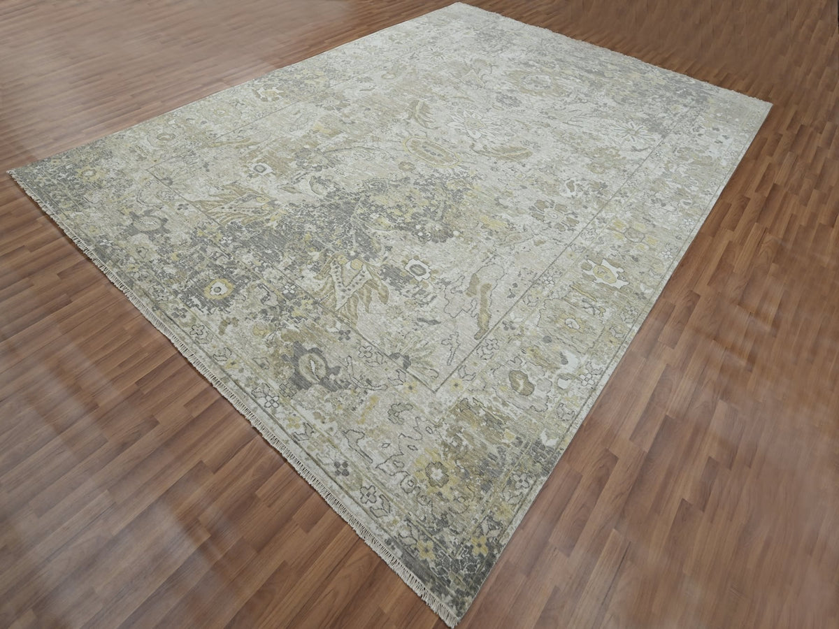 Sultanabad Oushak hand-knotted wool rug in Gray, 9'2" x 12'5" — SKU O076169 (view 3)