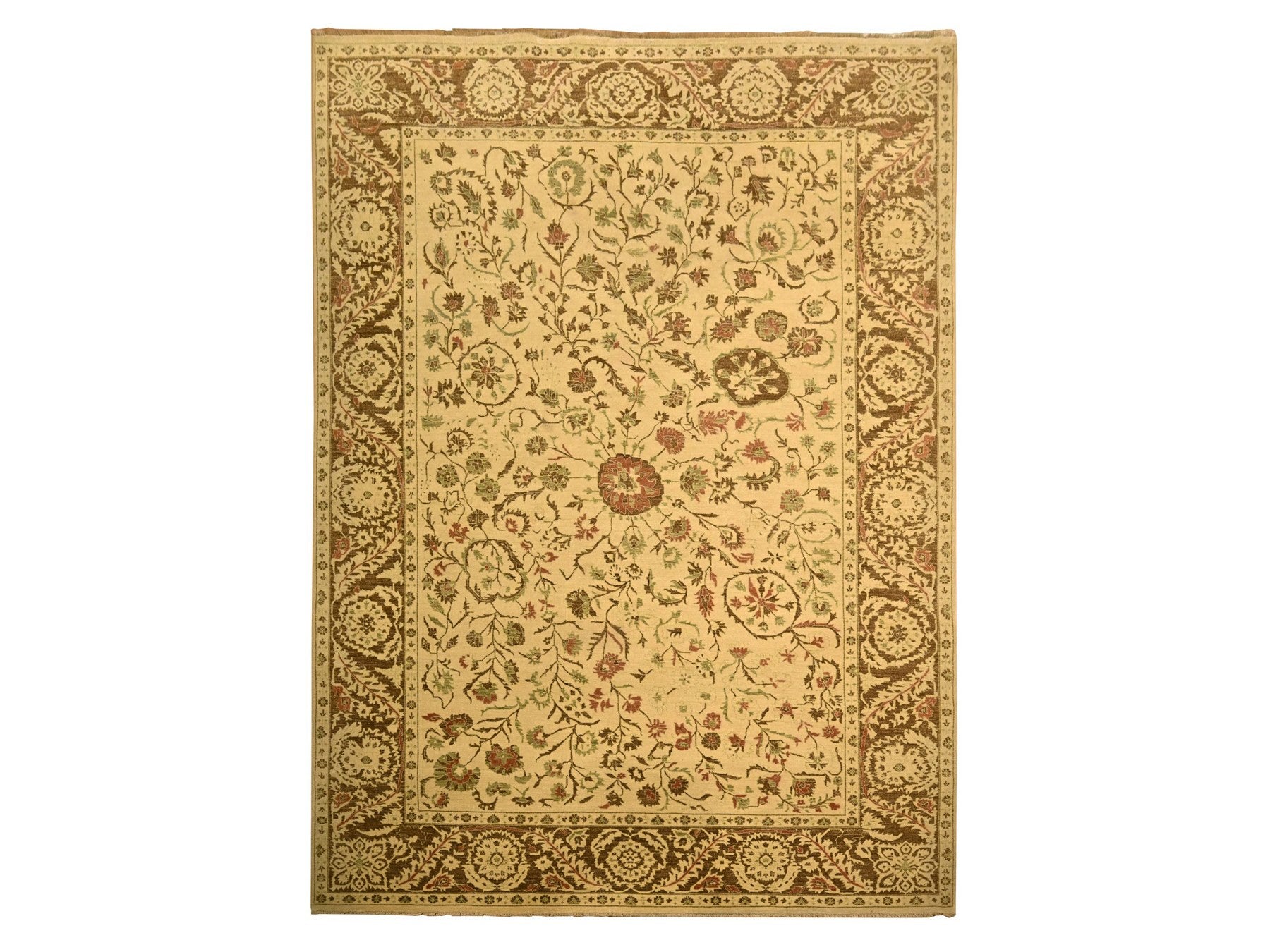 Brown 10'0" x 13'10" Vintage Hand knotted Wool Rug - Sku: O076170