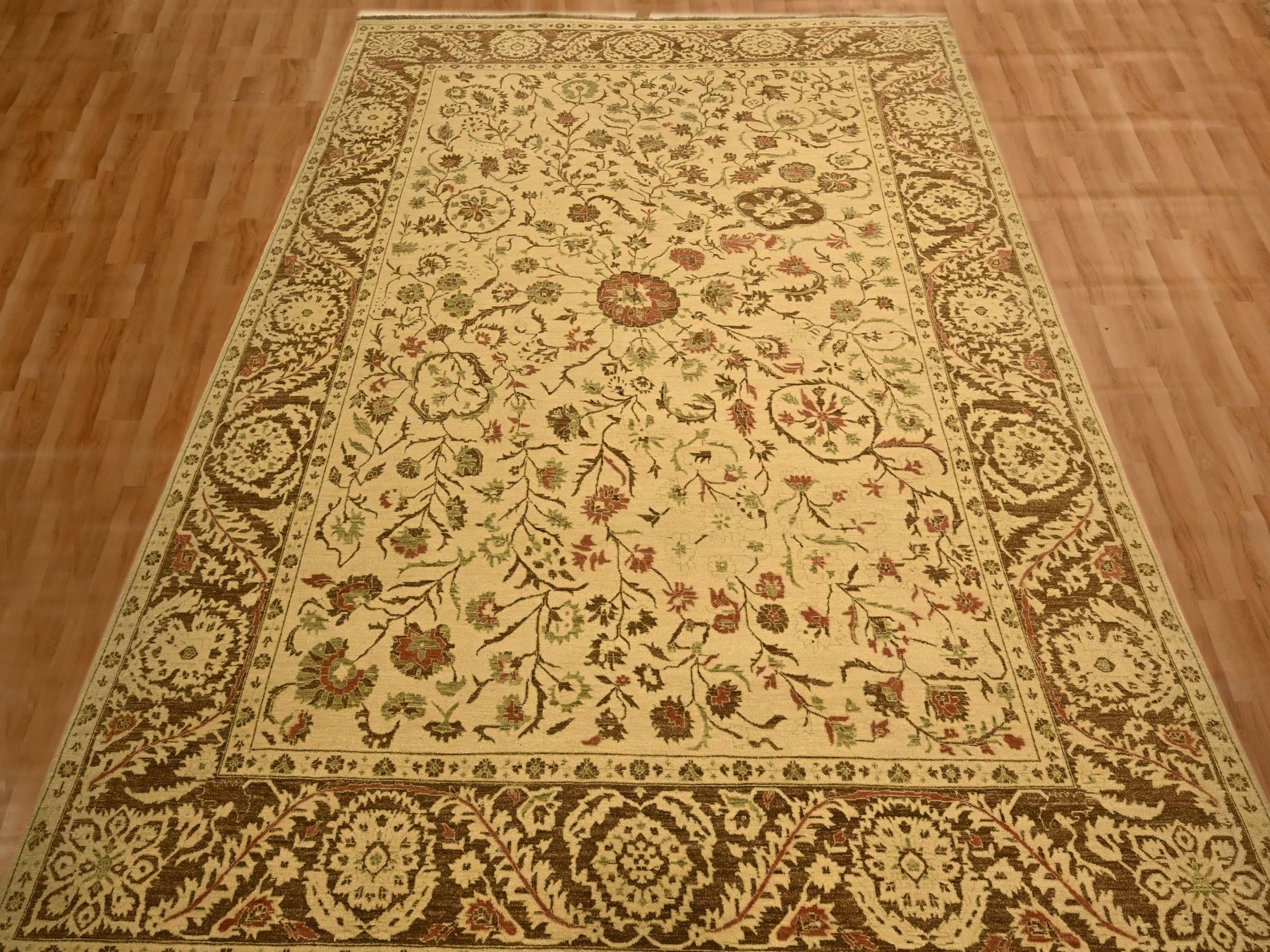 Brown 10'0" x 13'10" Vintage Hand knotted Wool Rug - Sku: O076170