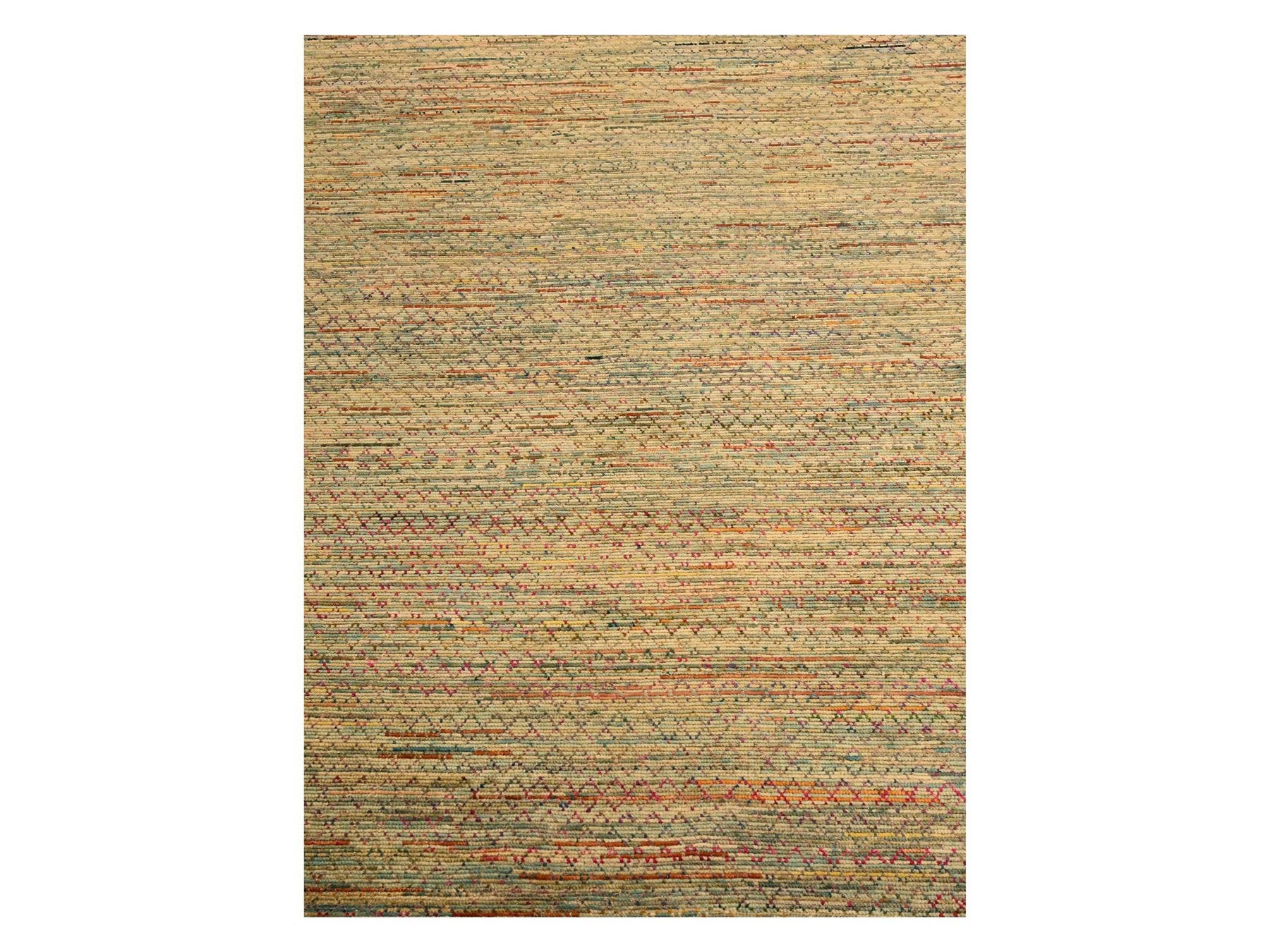 Beige 9'1" x 12'2" Modern and Contemporary Hand knotted Wool/Silk Rug - Sku: O076173