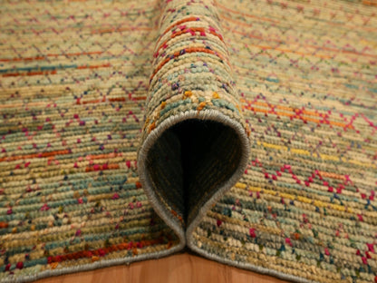 Beige 9'1" x 12'2" Modern and Contemporary Hand knotted Wool/Silk Rug - Sku: O076173