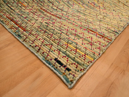 Beige 9'1" x 12'2" Modern and Contemporary Hand knotted Wool/Silk Rug - Sku: O076173
