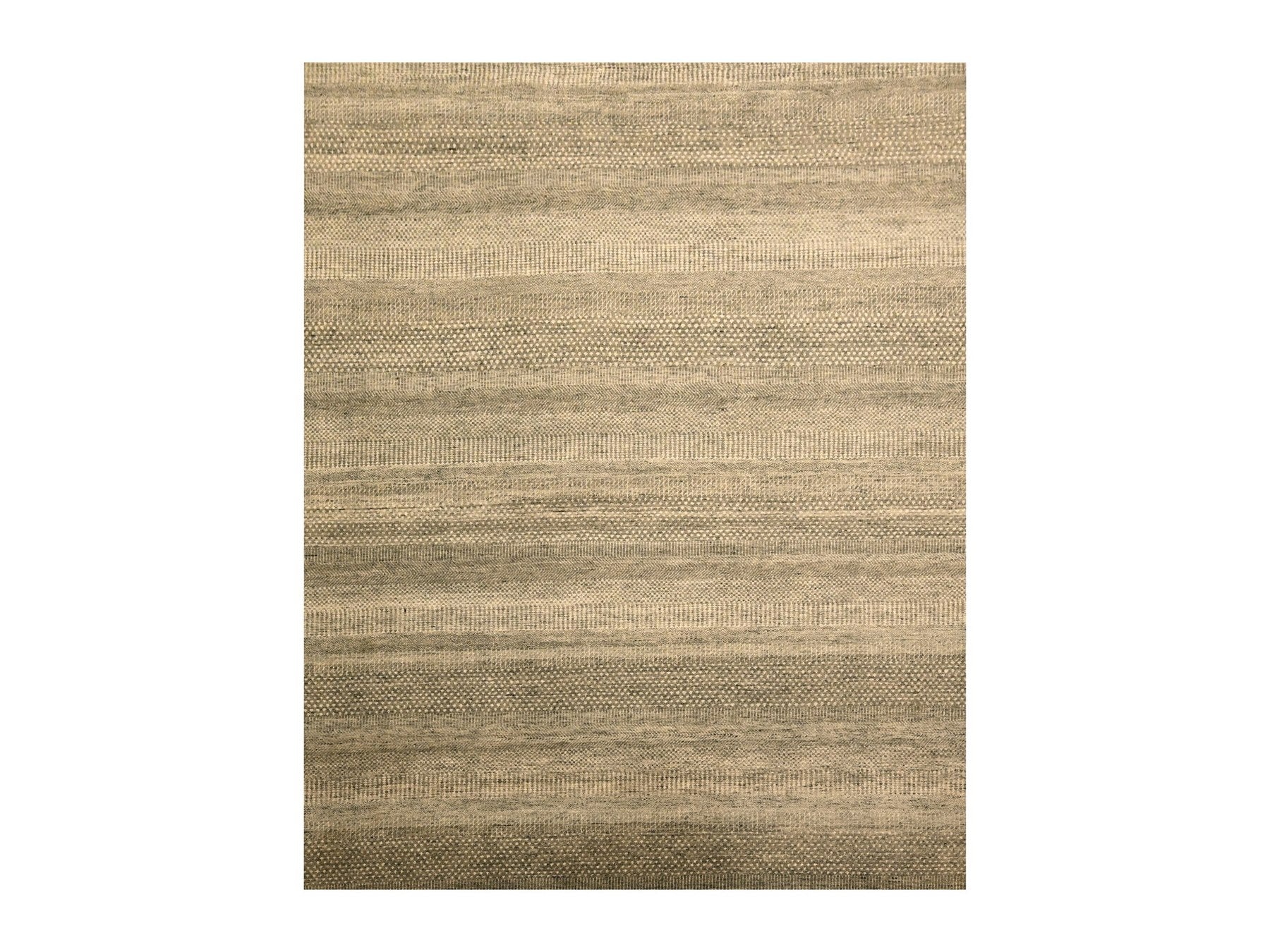 Grey 8'0" x 10'3" Modern and Contemporary Hand knotted Wool Rug - Sku: O076178