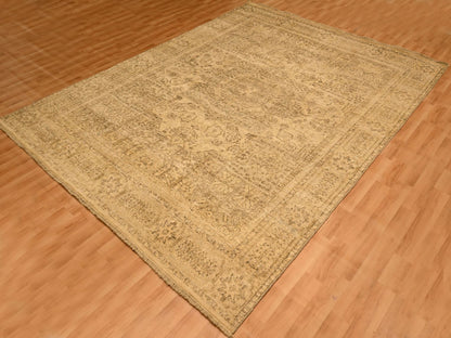 Brown 7'9" x 10'3" Mamluk Hand knotted Wool Rug - Sku: O076180