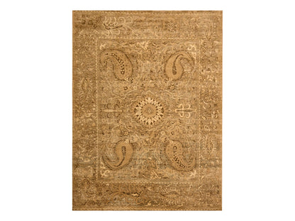 Brown 8'9" x 11'10" Vintage Hand knotted Wool Rug - Sku: O076182