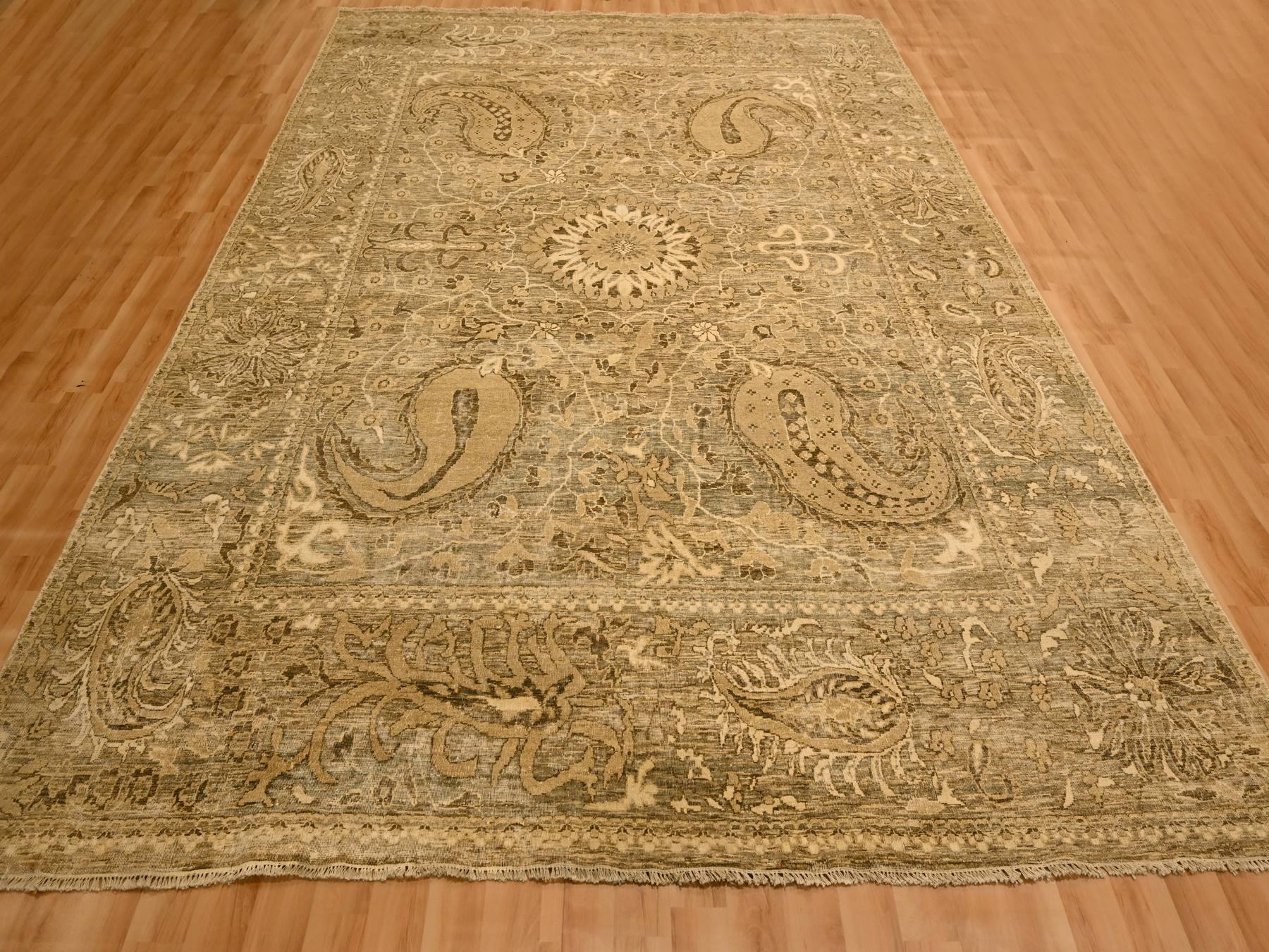 Brown 8'9" x 11'10" Vintage Hand knotted Wool Rug - Sku: O076182