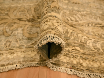 Brown 8'9" x 11'10" Vintage Hand knotted Wool Rug - Sku: O076182