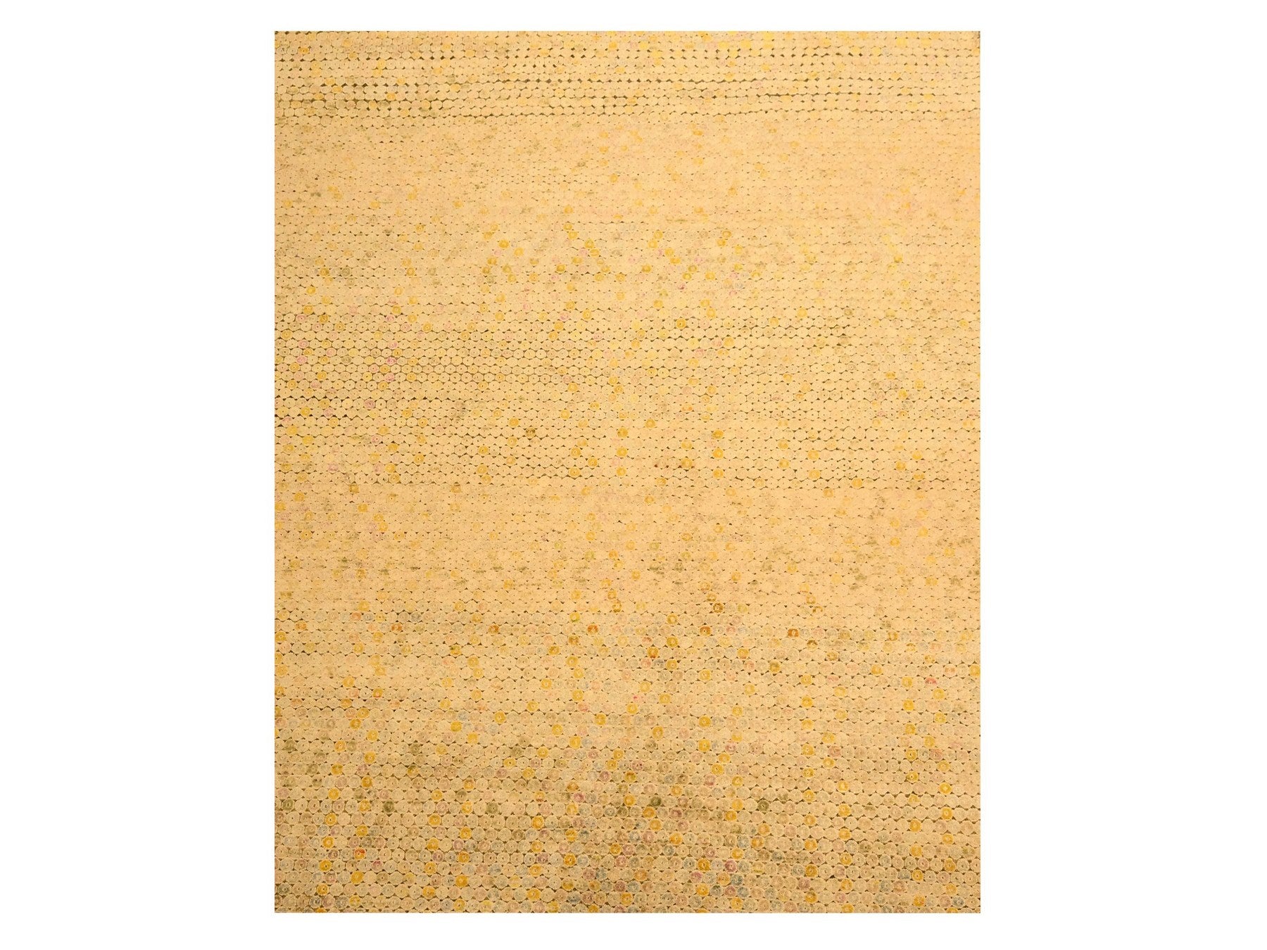 Beige 8'1" x 10'1" Modern and Contemporary Hand knotted Wool/Silk Rug - Sku: O076184