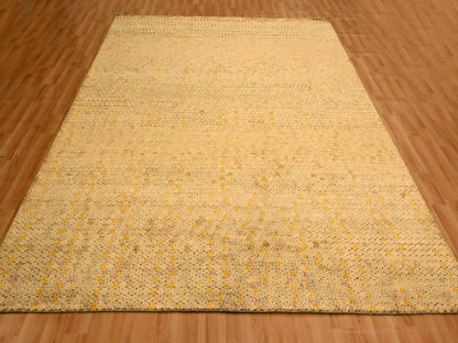Beige 8'1" x 10'1" Modern and Contemporary Hand knotted Wool/Silk Rug - Sku: O076184
