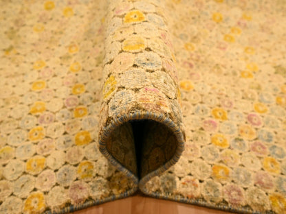 Beige 8'1" x 10'1" Modern and Contemporary Hand knotted Wool/Silk Rug - Sku: O076184