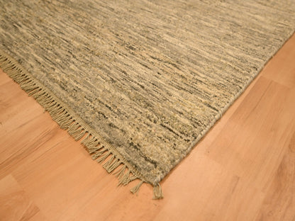 Brown 8'10" x 11'10" Modern and Contemporary Hand knotted Wool Rug - Sku: O076185