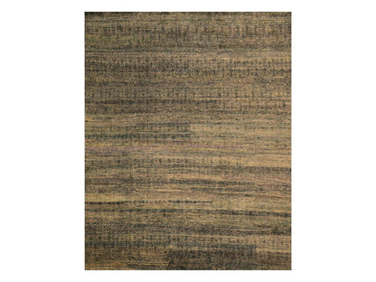 Brown 8'0" x 10'2" Modern and Contemporary Hand knotted Silk Rug - Sku: O076186