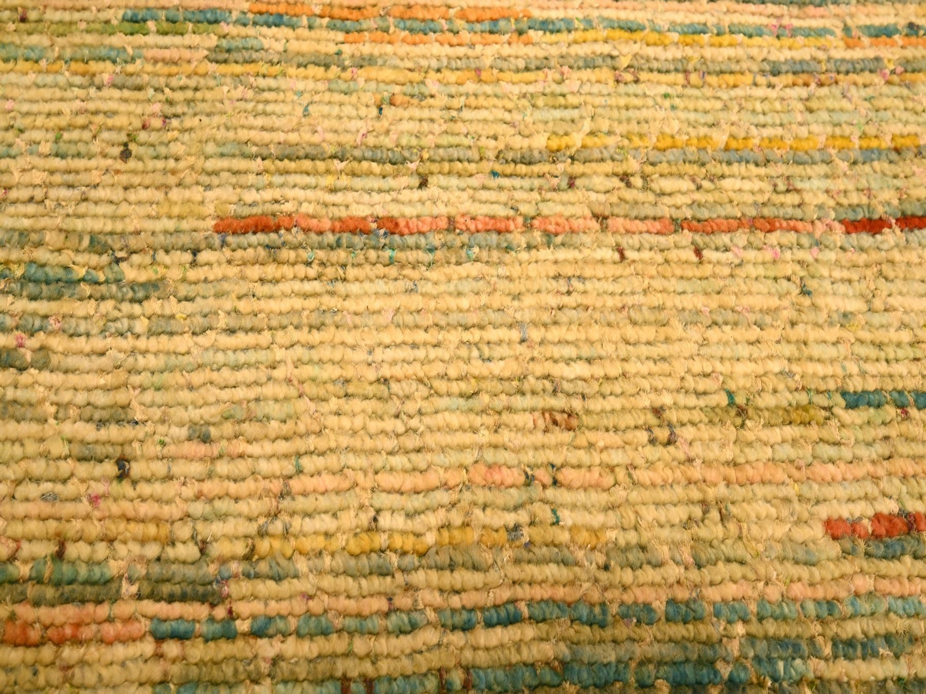 Modern / Contemporary hand-knotted wool/sari silk rug in Yellow, 8' x 10'3" — SKU O076190 (view 8)