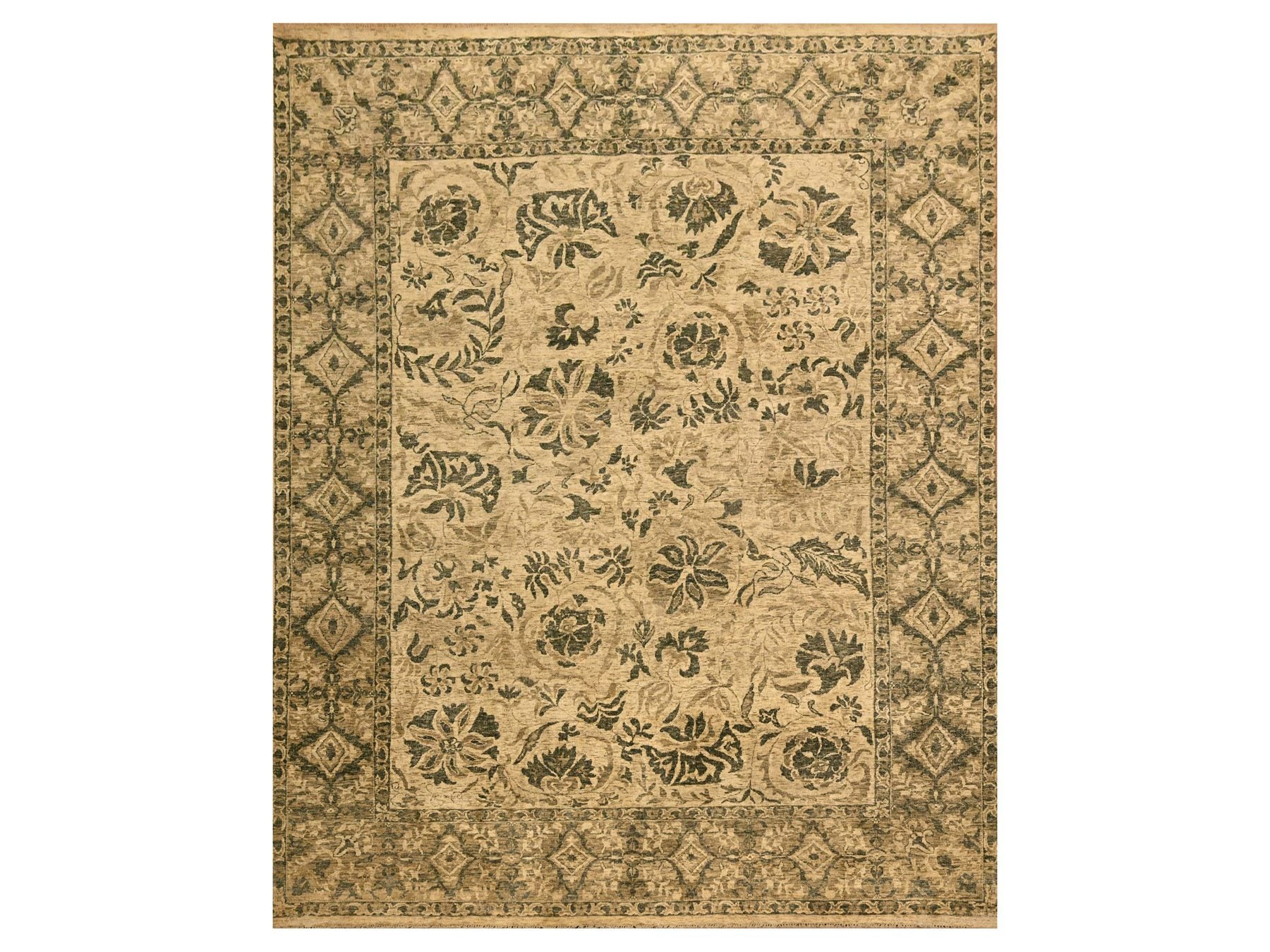 Brown 7'10" x 9'9" Vintage Hand knotted Wool Rug - Sku: O076192