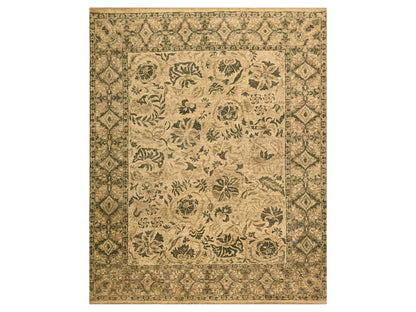 Brown 7'10" x 9'9" Vintage Hand knotted Wool Rug - Sku: O076192