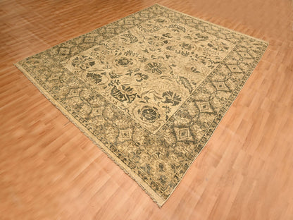 Brown 7'10" x 9'9" Vintage Hand knotted Wool Rug - Sku: O076192