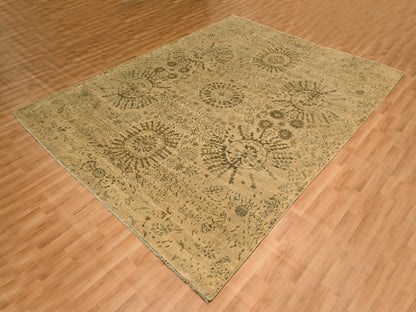 Brown 7'9" x 10'1" Arts And Crafts Hand knotted Wool Rug - Sku: O076193