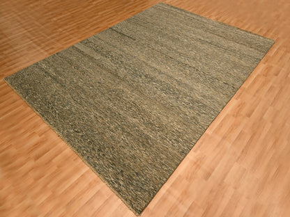 Brown 7'6" x 9'11" Modern and Contemporary Hand knotted Wool Rug - Sku: O076196