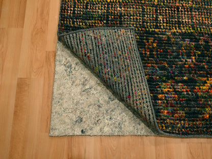 Black 2'6" x 10'11" Modern and Contemporary Hand knotted Wool/Silk Rug - Sku: O076206