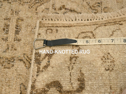 Brown 2'4" x 19'11" Vintage Hand knotted Wool Rug - Sku: O076207