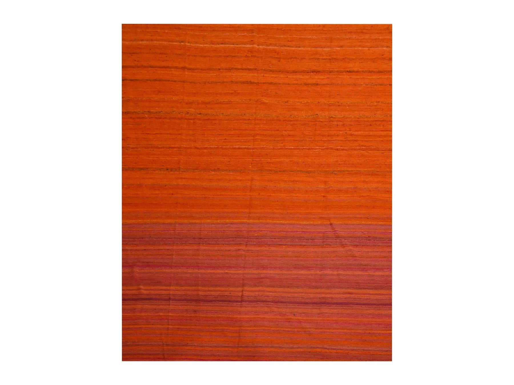 Kilim Modern / Contemporary hand-knotted wool/sari silk rug in Orange, 8' x 10'1" — SKU O076210