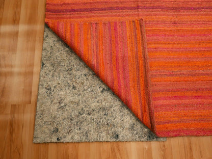 Kilim Modern / Contemporary hand-knotted wool/sari silk rug in Orange, 8' x 10'1" — SKU O076210 (view 4)
