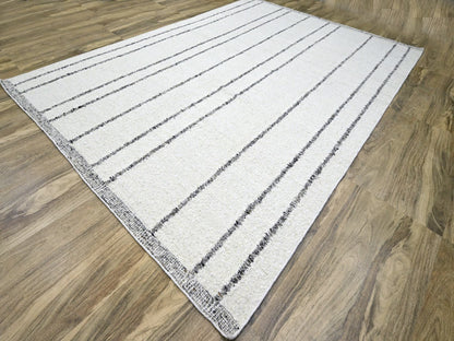 Modern / Contemporary hand-knotted wool rug in Ivory, 10' x 14' — SKU O076212 (view 3)