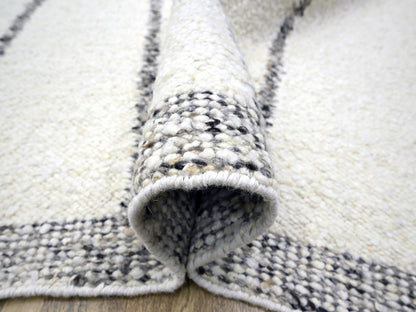 Ivory 10'0" x 14'0" Modern and Contemporary Hand knotted Wool Rug - Sku: O076212
