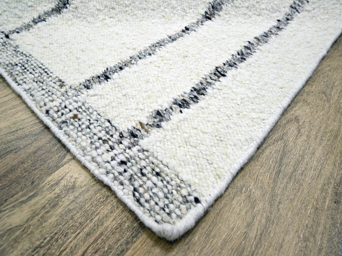 Modern / Contemporary hand-knotted wool rug in Ivory, 10' x 14' — SKU O076212 (view 6)