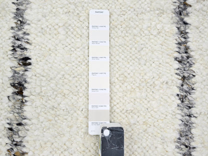 Ivory 10'0" x 14'0" Modern and Contemporary Hand knotted Wool Rug - Sku: O076212