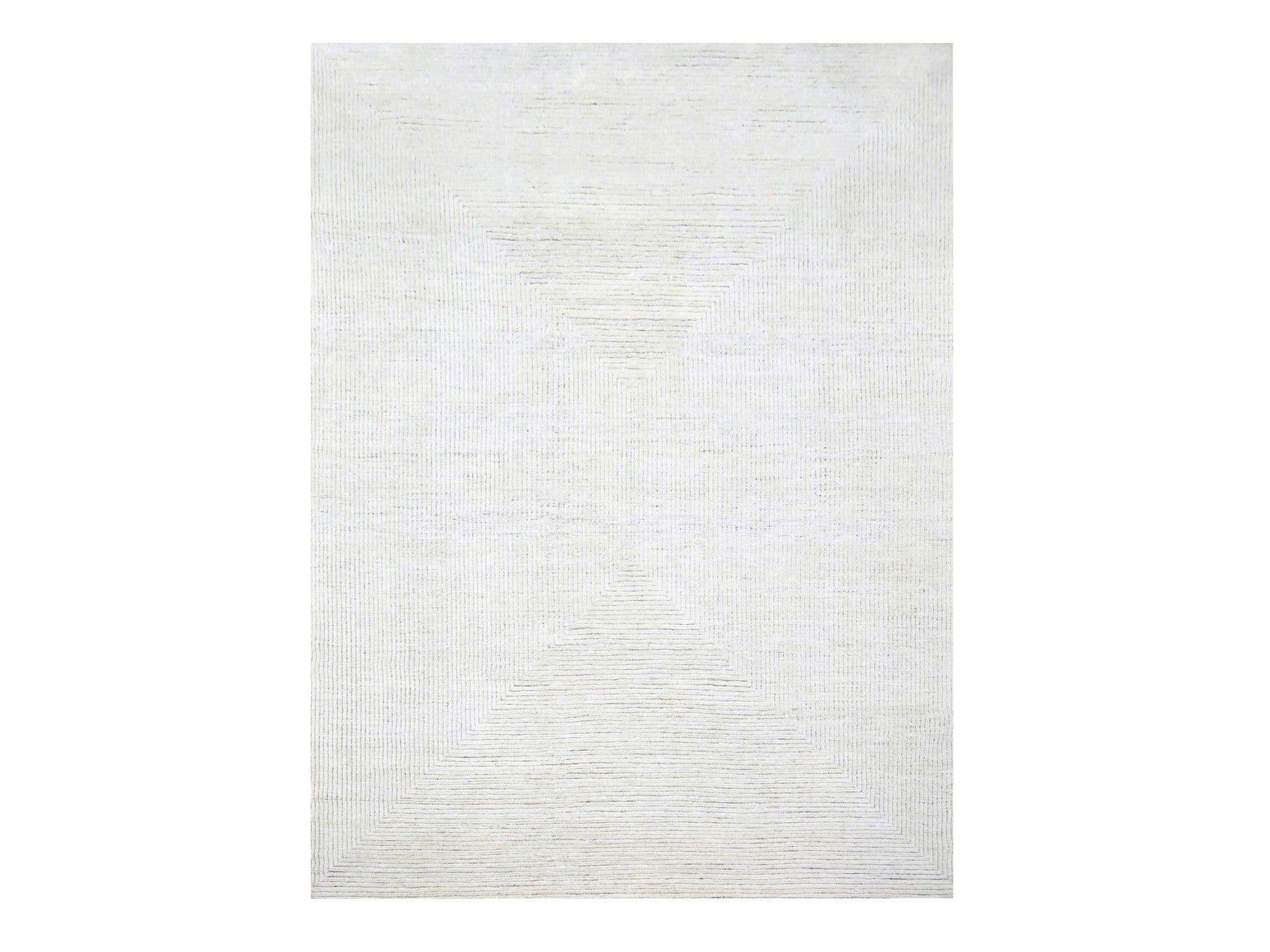 Modern / Contemporary hand-knotted wool rug in Ivory, 9' x 12' — SKU O076215