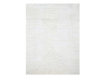 Modern / Contemporary hand-knotted wool rug in Ivory, 9' x 12' — SKU O076215