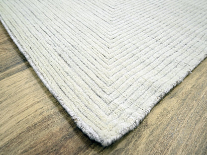 Modern / Contemporary hand-knotted wool rug in Ivory, 9' x 12' — SKU O076215 (view 6)