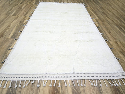 Ivory 9'1" x 12'3" Modern and Contemporary Hand knotted Wool Rug - Sku: O076219