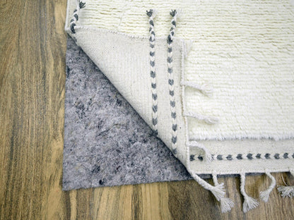 Ivory 9'1" x 12'3" Modern and Contemporary Hand knotted Wool Rug - Sku: O076219