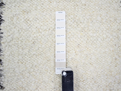 Modern / Contemporary hand-knotted wool rug in Ivory, 9'3" x 12'1" — SKU O076220 (view 7)