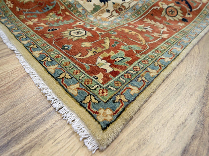 Ivory 9'11" x 14'3" Heriz Hand knotted Wool Rug - Sku: O076223