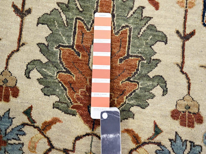 Ivory 9'11" x 14'3" Heriz Hand knotted Wool Rug - Sku: O076223