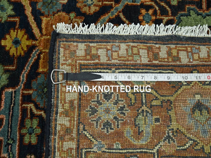 Blue 4'1" x 5'11" Heriz Hand knotted Wool Rug - Sku: O076231