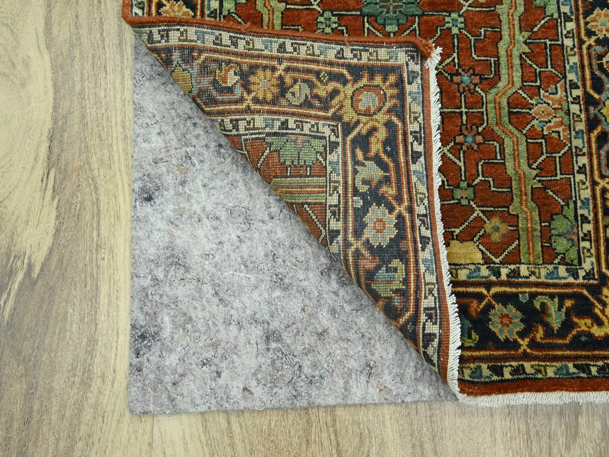 Heriz Heriz hand-knotted wool runner in Red & Midnight Blue, 2'6" x 12' — SKU O076234 (view 3)