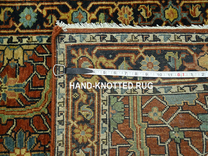 Heriz Heriz hand-knotted wool runner in Red & Midnight Blue, 2'6" x 12' — SKU O076234 (view 7)