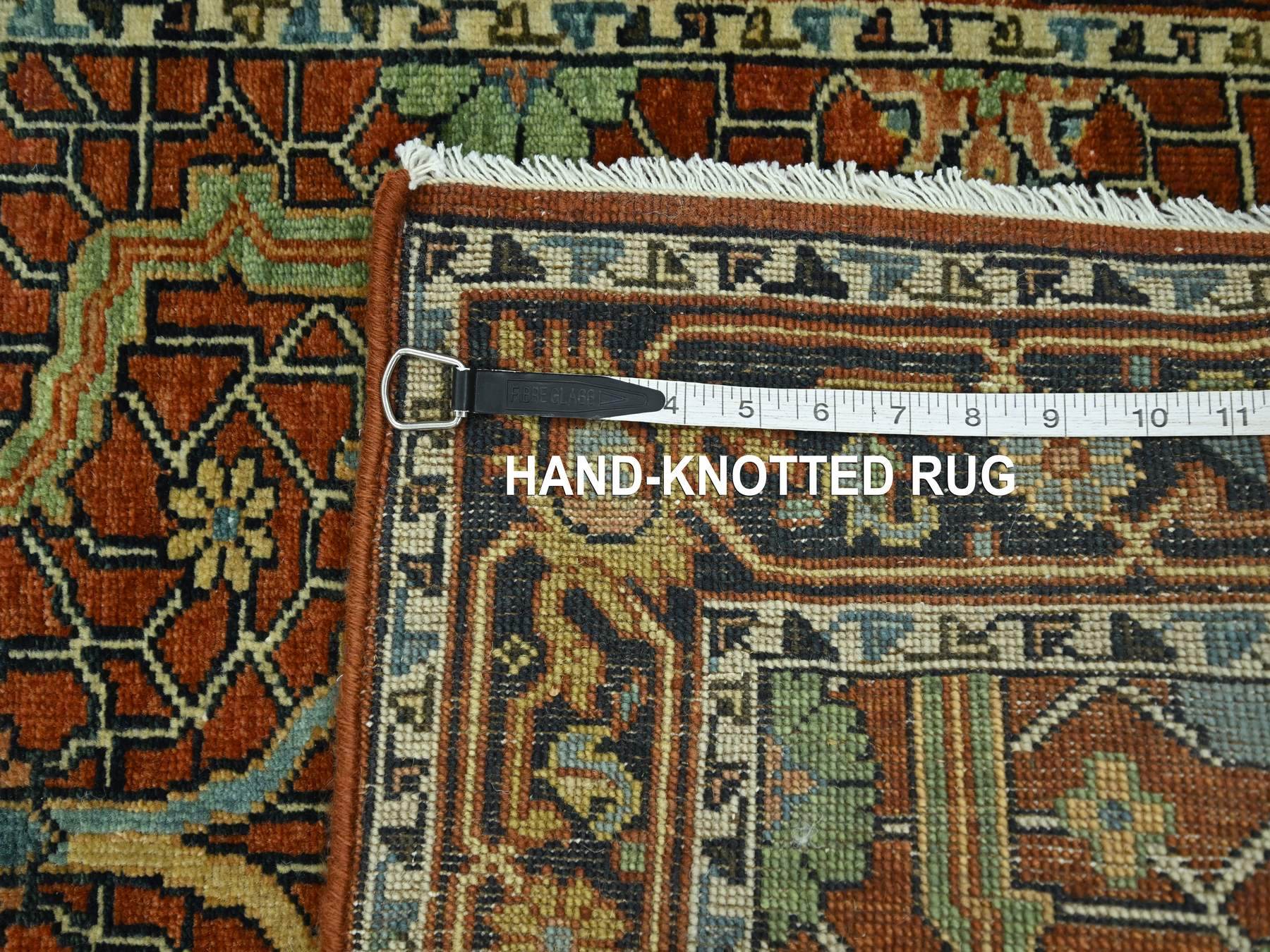 Heriz Heriz hand-knotted wool runner in Red & Midnight Blue, 2'6" x 12' — SKU O076235 (view 7)