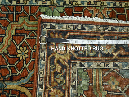 Heriz Heriz hand-knotted wool runner in Red & Midnight Blue, 2'6" x 12' — SKU O076235 (view 7)