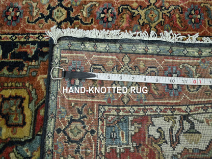 Blue 2'6" x 11'5" Heriz Hand knotted Wool Rug - Sku: O076236